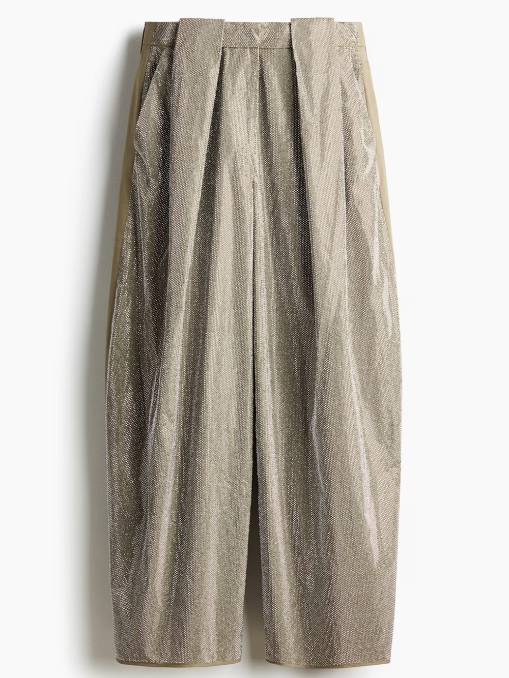 STELLA MCCARTNEY X H&M
Shimmering Metallic Beige Pleated Midi Pants